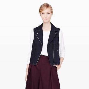 Club monaco denim motorcycle vest jacket